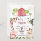 Invitation Boy Farm Animals Barnyard Baby shower (Devant)
