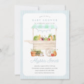Invitation Boy Farmers Market Vegetable Stand Baby shower (Devant)