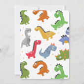 Invitation Boy First Birthday Photo Dinosaur jolie couleur (Dos)