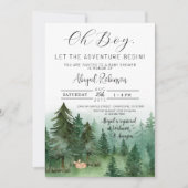 Invitation Boy Fox Woodland Oh Boy Baby shower (Devant)
