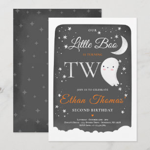 Invitation Boy Ghost Little Boo 2e fête d'anniversaire Hallow