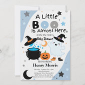 Invitation Boy Ghost Little Boo est ici Baby shower d'Hallowe (Devant)