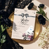 Invitation Boy Ghost Little Boo Floral Baby shower gothique