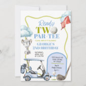 Invitation Boy Golf Two Par-Tee 2nd Birthday (Devant)