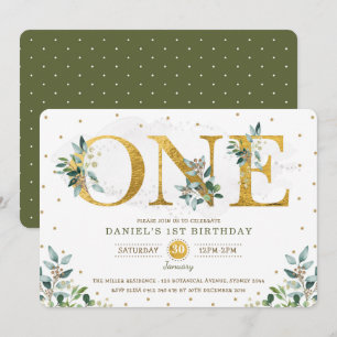 Invitation Boy Green Boy 1er anniversaire