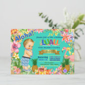 Invitation Boy Hawaiian Luau fête d'anniversaire (Debout devant)
