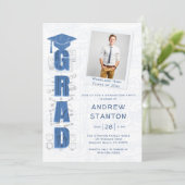 Invitation Boy High School Graduation Engineer Tech Photo (Debout devant)