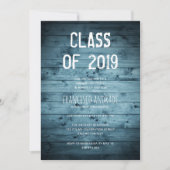Invitation Boy High School Graduation Party 2019 Rustic Blue (Devant)