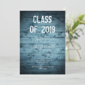 Invitation Boy High School Graduation Party 2019 Rustic Blue (Debout devant)