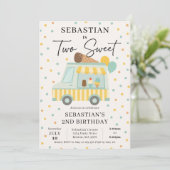 Invitation Boy Ice Cream Camion 2e Anniversaire Fête Invitati (Debout devant)