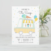 Invitation Boy Ice Cream Camion Voici la Scoop Birthday (Debout devant)