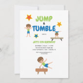 Invitation Boy Jump Tumble Gymnastique Anniversaire (Devant)