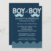 Invitation Boy Oh Boy Invitation, Twins Baby shower Invitatio (Devant / Derrière)