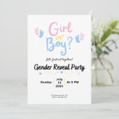 Invitation Boy or Girl? Gender Reveal (Debout devant)
