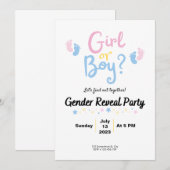 Invitation Boy or Girl? Gender Reveal (Devant / Derrière)