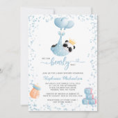 Invitation Boy Panda Bearly Wait Book Baby shower de demande (Devant)