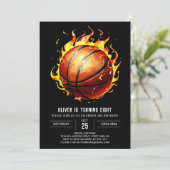 Invitation Boy Pastel Editable Basketball Anniversaire (Debout devant)