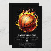 Invitation Boy Pastel Editable Basketball Anniversaire (Devant / Derrière)