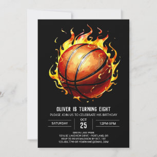 Invitation Boy Pastel Editable Basketball Anniversaire