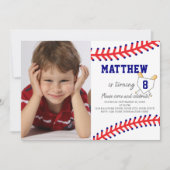 Invitation Boy Photo Sports Party Baseball Anniversaire (Devant)