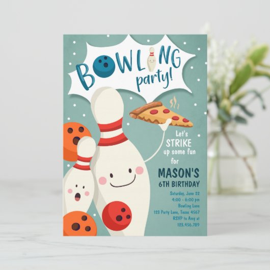 Invitation Boy Pizza de Bowling (Debout devant)