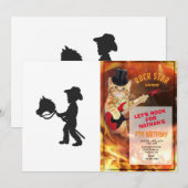 Invitation Boy Playing Cowboy - Choisissez la couleur arrière (Devant / Derrière)