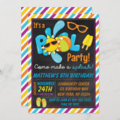 Invitation Boy Pool Anniversaire (Devant / Derrière)