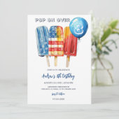 Invitation Boy Popsicle 8e anniversaire pour la fête d'été (Debout devant)