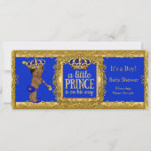 Invitation Boy Prince est en route pour Royal Blue Gold Ethni (Devant)