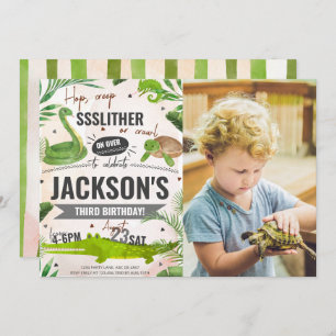 Invitation Boy Reptile Anniversaire Photo