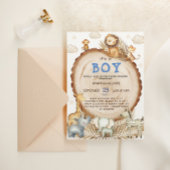 Invitation Boy Rustic Boho Safari Animaux Baby shower