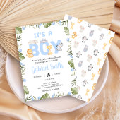 Invitation Boy Safari Animal Baby Shower