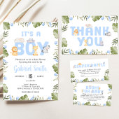 Invitation Boy Safari Animal Baby Shower