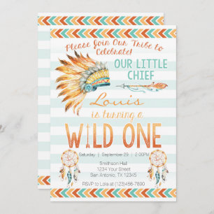 Invitation Boy Tirbal Aztec Boho Wild Un Anniversaire Invitat