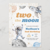 Invitation Boy Two the Moon Anniversaire (Devant / Derrière)