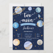 Invitation Boy Two The Moon Space Anniversaire (Devant)