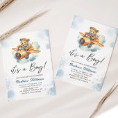 Invitation Boy Watercolor Teddy Bear Baby shower