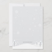 Invitation Boy Winter Wonderland Baby shower, bleu & gris (Dos)