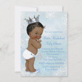 Invitation Boy Winter Wonderland Snowflake Baby shower ethniq (Dos)