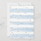 Invitation Boy Woodland Baby shower Par Mail Blue Gold Hearts (Dos)