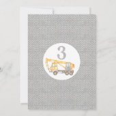 Invitation Boy Yellow Grey Construction Dirty 3rd-y Birthday (Dos)