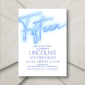 Invitation Boys 15th Neon Pool Anniversaire