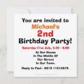 Invitation Boys 2e Anniversaire du Concours de Construction T (Dos)