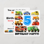 Invitation Boys 5e Anniversaire de la Fête des Camions de Con (Devant / Derrière)