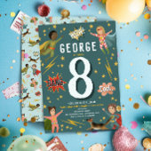 Invitation Boys Action moderne Superhero Anniversaire de enfa