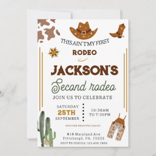 Invitation Boys Ain't My First Rodeo Cowboy 2e anniversaire