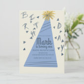 Invitation Boys Anniversaire Casquette de fête Letter l'invit (Debout devant)