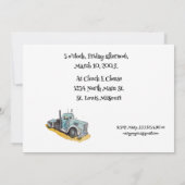 Invitation Boys Anniversaire Party Blue Semi Truck (Dos)