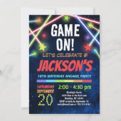 Invitation Boys Arcade Party Anniversaire Jeu d'invitation su (Devant)