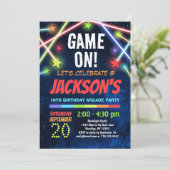 Invitation Boys Arcade Party Anniversaire Jeu d'invitation su (Debout devant)